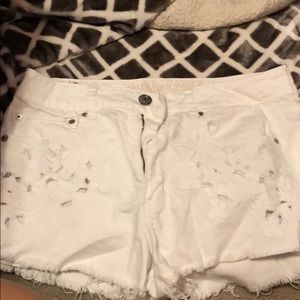 All white American eagle shorts